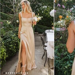 Show Me Your MuMu Clarissa Corset Dress Champagne Luxe Satin